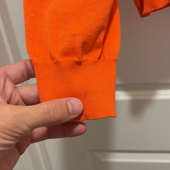 Paul Stuart Polo Long Sleeve Size Large Made in Italy Orange Sportswear - Picture 11 of 16